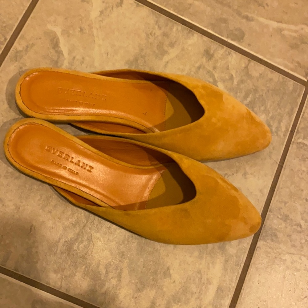 Everlane suede mule flats size 6 1/2